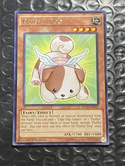 YuGiOh! - Fluffal Dog NECH-EN017 Rare 1st Edition Near Mint The New Challengers - Image 1