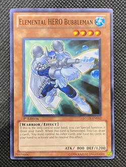 YuGiOh! Elemental HERO Bubbleman LCGX-EN012 Common 1st Edition VLP - Image 1