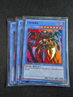 Yugioh - 3x Chakra NUMH-EN052 1st Super Rare NM - Image 1