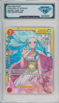 One Piece Kingdoms of Intrigue NEFELTARI VIVI #OP04-118 Secret💎 DSG 10 Gem Mint - Image 1