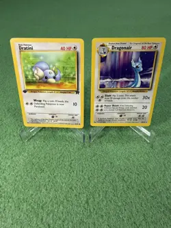 Pokemon Card - Dragonair Base Set 18/102 Rare & Dratini 53/82 1st edition - Image 1