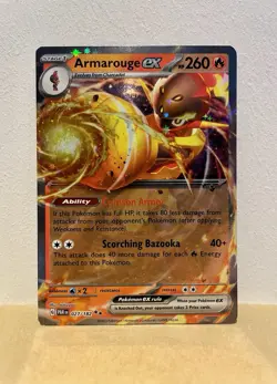 Pokemon TCG Armarouge EX Paradox Rift Holo Double Rare Card 027/182 - Image 1