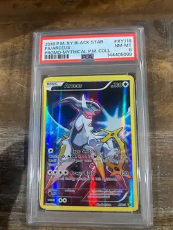 POKEMON 2016 Promo Mythical Collection Black Star Full Art ARCEUS #XY116 PSA 8 - Image 1