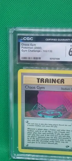CGC 6.5 Chaos Gym 102/132 Gym Challenge Unlimited 2000 Pokemon Card Rare WOTC EN - Image 3