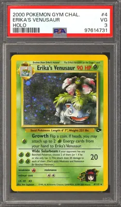 Pokemon Gym Challenge Erika's Venusaur 4/132 PSA 3 - Image 1