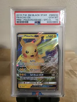 PSA 10 Pokemon Pikachu GX Black Star Promo SM232 - Image 1