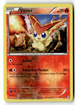 Victini 23/149 Rare Boundaries Crossed Pokemon Reverse Holo Near Mint - Image 1