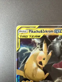 Pokemon Pikachu & Zekrom GX TCG Sun & Moon Team Up Holo Ultra Rare 33/181 - Image 2
