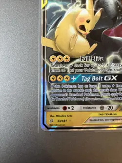 Pokemon Pikachu & Zekrom GX TCG Sun & Moon Team Up Holo Ultra Rare 33/181 - Image 5
