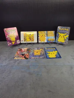 1996 Pokemon Pocket Monsters VINTAGE Pikachu Vending Prism Stickers Lot X7 Rare - Image 1