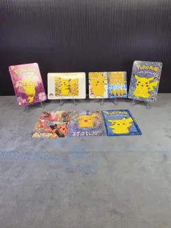 1996 Pokemon Pocket Monsters VINTAGE Pikachu Vending Prism Stickers Lot X7 Rare - Image 2