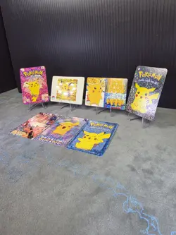 1996 Pokemon Pocket Monsters VINTAGE Pikachu Vending Prism Stickers Lot X7 Rare - Image 3