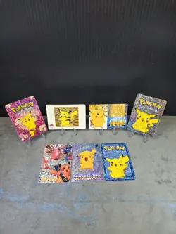 1996 Pokemon Pocket Monsters VINTAGE Pikachu Vending Prism Stickers Lot X7 Rare - Image 4