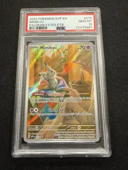 Pokemon Mimikyu Paldean Fates ETB Promo #075 in a PSA 10 !! - Image 1