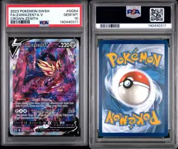 2023 POKEMON SWORD & SHIELD CROWN ZENITH #GG54 FULL ART/ZAMAZENTA V GEM MINT 10 - Image 3