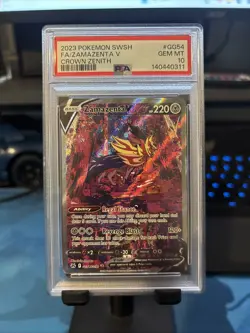 2023 POKEMON SWORD & SHIELD CROWN ZENITH #GG54 FULL ART/ZAMAZENTA V GEM MINT 10 - Image 4