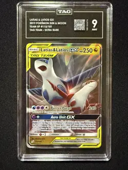 POKEMON LATIAS & LATIOS GX SM-TEAM UP #113/181 TAG TEAM HOLO TAG 9 - Image 1