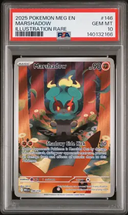 2025 POKEMON MEG EN-MEGA EVOLUTION ILLUSTRATION RARE #146 MARSHADOW PSA 10 - Image 1