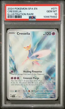 2024 POKEMON SFA EN-SHROUDED FABLE ILLUSTRATION RARE 071/064 CRESSELIA PSA 10 - Image 1