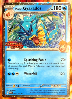 Pokemon Destined Rivals Misty's Gyarados Stamped Promo 49 /182 With Swirl - Image 1