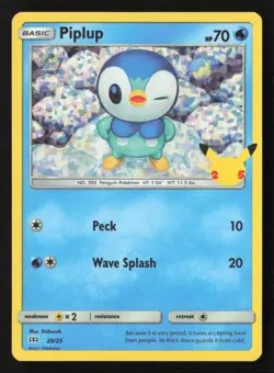 Piplup - 20/25 Promo Holo MCD21 020/025 NM Pokemon TCG - Image 1