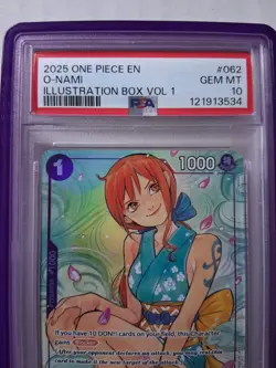 2025 One Piece OP05-062 O-Nami PSA 10 English Illustration Box Vol 1 - Image 3