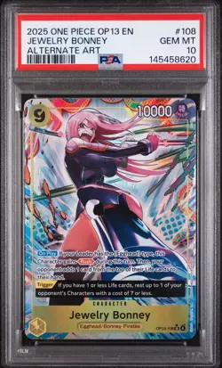 2025 ONE PIECE OP13-CARRYING ON HIS WILL ALTERNATE ART JEWELRY BONNEY PSA 10 - Image 1