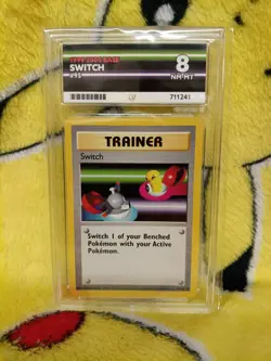 Pokemon Base Set 4th UK Print 1999-2000 Switch 95/102 Ace Graded 8 NM-MT - Image 1