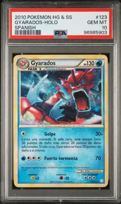 *POP 2* PSA 10 Shining Gyarados 2010 Pokemon Heartgold & Soulsilver Spanish #123 - Image 1