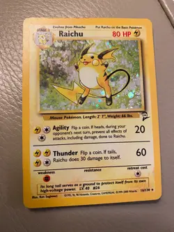 Pokemon TCG Base Set 2 Holo Unlimited Holo Rare Raichu 16/130 - Image 1