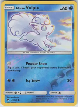 Alolan Vulpix Reverse Holo Common SM - Burning Shadows 27/147 Pokemon - Image 1