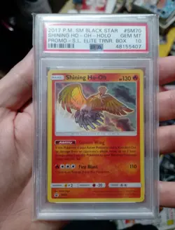 2017 POKEMON SM BLACK STAR PROMO #SM70 SHINING HO-OH-HOLO PSA 10 - Image 1