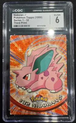 CGC Nidoran Pokemon Topps (1999) Series 1-32 Third Print EX/NM 6 - Image 1