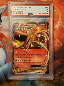 2014 Pokemon XY Flashfire Charizard EX 11 - PSA 5 - Clean - Image 1