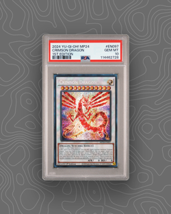 2024 YU-GI-OH! MP24-EN097 CRIMSON DRAGON 1ST-ED PRISMATIC SECRET RARE PSA 10 - Image 1