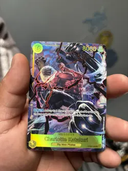 Bandai Charlotte Katakuri One Piece CCG OP03-128 Holo Character Card 8000 Power - Image 1