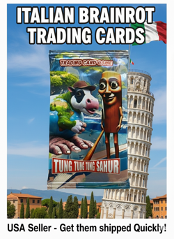 US SELLER Italian BRAIN ROT BRAINROT TCG (48 PACKS, 384 Cards)+ BONUS TCG card - Image 3