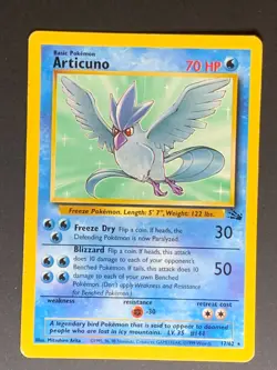 Pokemon Articuno Card Fossil 17/62 1999 WOTC Wizards Non-Holo Rare - Image 1