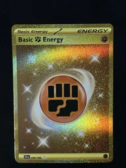 Pokemon Card Basic Fighting Energy 258/198 SV01 Foil Secret Rare! Near Mint-Mint - Image 1