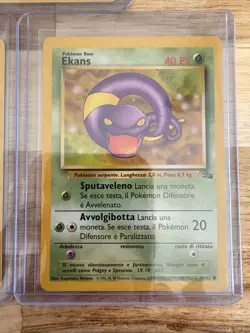 3 Italian Pokemon TCG Ekans Fossil 46/62 Unlimited Regular Common Card WOTC LP - Image 3
