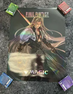 Magic The Gathering Final Fantasy Holo Foil Promotional Poster Sephiroth - Image 1