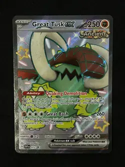 Pokemon Card Great Tusk ex 072 Black Star Promo Shiny Full Art Holo Near Mint - Image 1