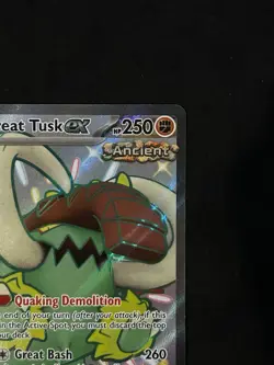 Pokemon Card Great Tusk ex 072 Black Star Promo Shiny Full Art Holo Near Mint - Image 4