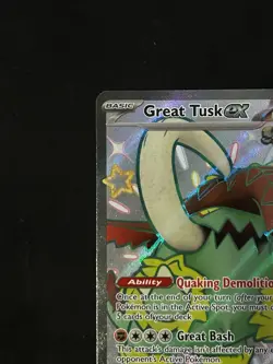 Pokemon Card Great Tusk ex 072 Black Star Promo Shiny Full Art Holo Near Mint - Image 5
