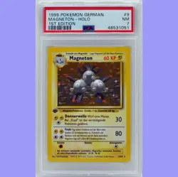 Pokemon 1st Edition Base Set German Magneton Holo 9/102 PSA 7 NEAR MINT - Image 1