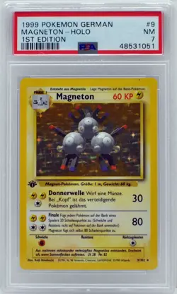 Pokemon 1st Edition Base Set German Magneton Holo 9/102 PSA 7 NEAR MINT - Image 3