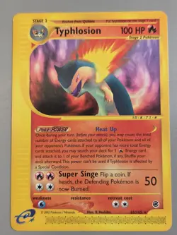 Pokemon Base Set Expedition #65/165 non-holo TYPHLOSION ^^never played^^ - Image 1