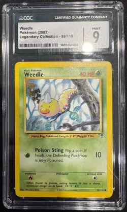 CGC Weedle Pokemon (2002) Legendary Collection - 99/110 Mint 9 - Image 1