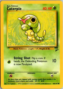 Caterpie Common Base Set 2 068/130 NM Pokemon - Image 1