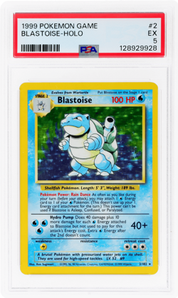 1999 Pokemon Game Blastoise Holo #2 PSA 5 - Image 1